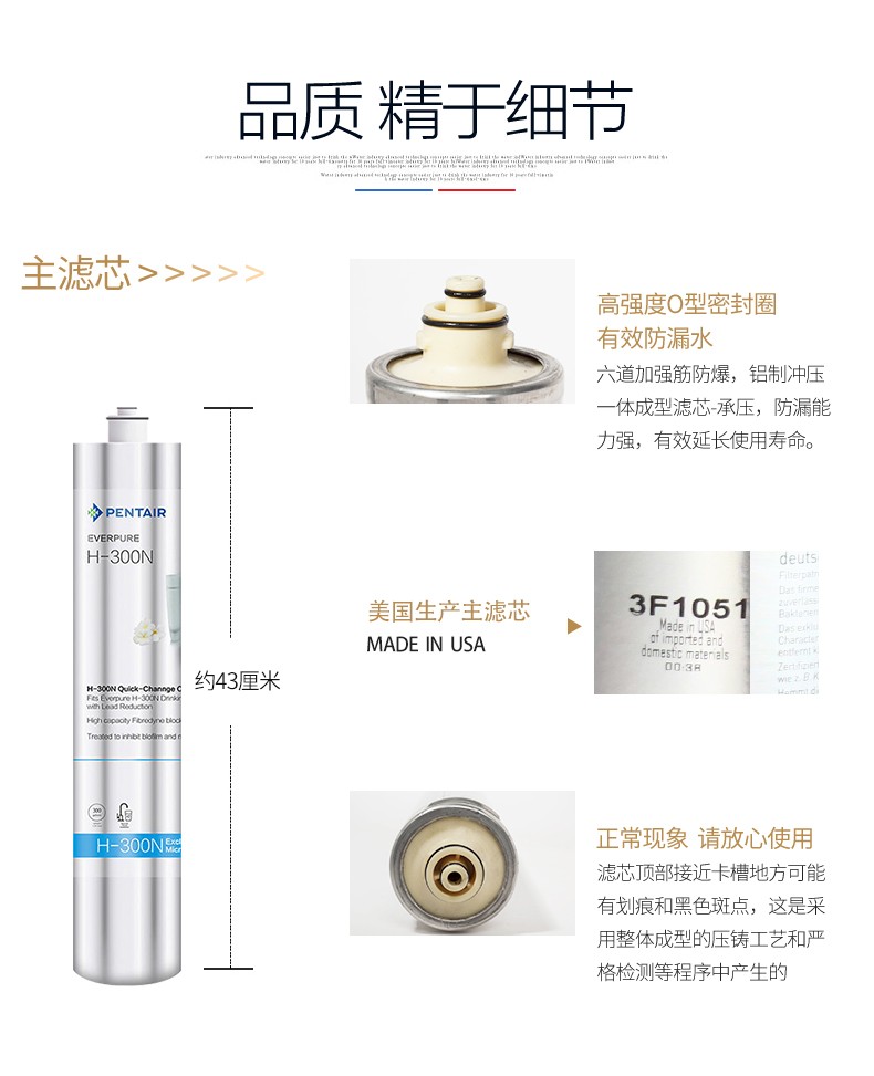 滨特尔爱惠浦H-300N家用净水器自来水厨房直饮过滤器净水机